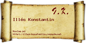Illés Konstantin névjegykártya